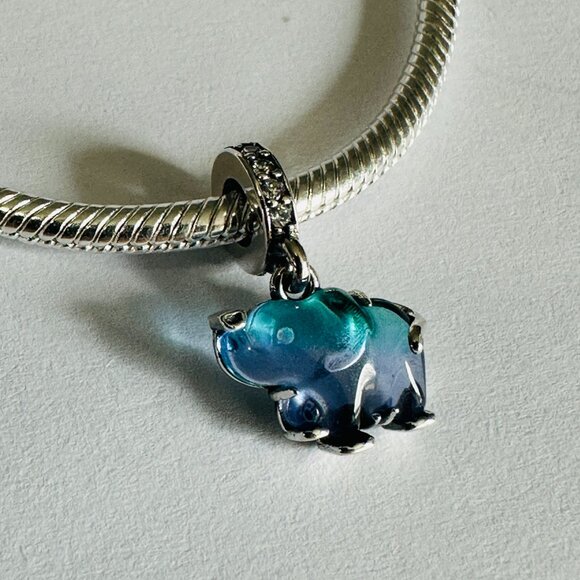 NEW Pandora Blue Murano Glass Elephant Charm / Pandora Charms/Pandora Bracelet - Picture 2 of 5